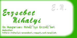 erzsebet mihalyi business card